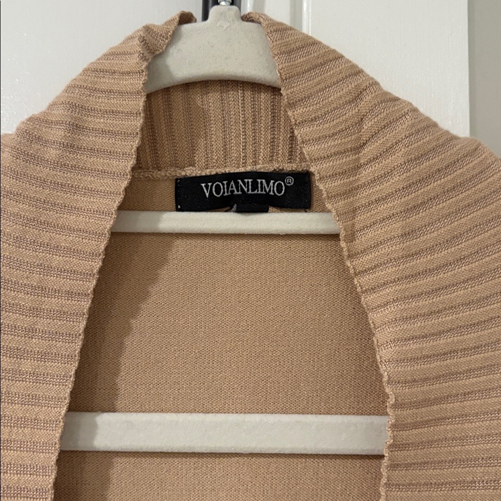 Voianlimo Women's Charcoal Black and Tan Cardigan Sweaters Set Of 2 Size Small - Picture 6 of 10
